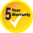 5 Year Warranty